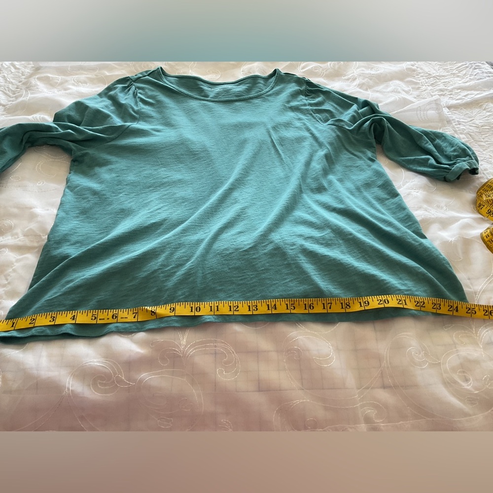 Soft Surroundings Teal 2X 3/4 Sleeve Womens Top - Picture 5 of 12